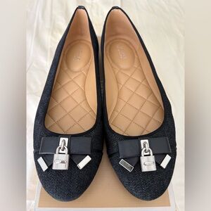 Michael Kors Alice Ballet Flats Denim Blue Size 7.5 NIB